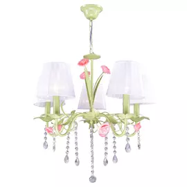 люстра подвесная РОССВЕТ Каприз 5х60Вт Е14 металл зелёный
