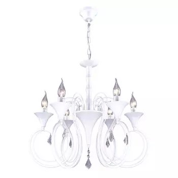 люстра подвесная РОССВЕТ Куантро 6х60Вт Е14 металл белый