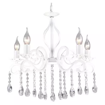 люстра подвесная РОССВЕТ Варс 5х40Вт Е14 металл белый