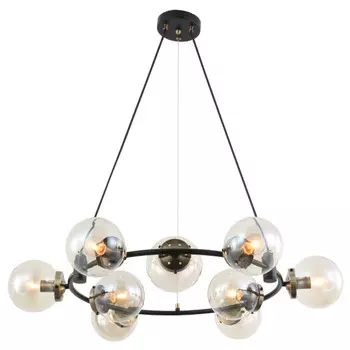 люстра подвесная SCHAFFNER Fiero 9x40Вт E14 чёрный+бронза