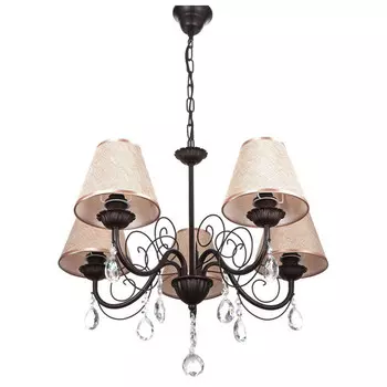 люстра подвесная СВЕТПРОМ Лен 5х40Вт Е14 ткань кирпичный