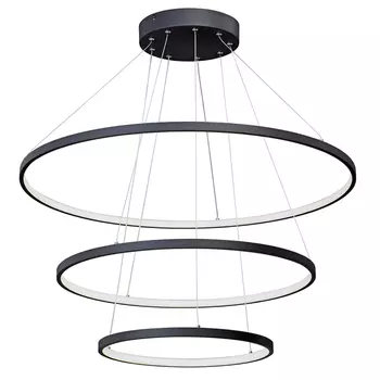 люстра подвесная светодиодная VITALUCE Ring 3x45Вт LED металл черный
