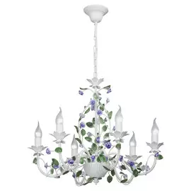 люстра подвесная VITALUCE Forest 6х40Вт Е14 металл белый матовый