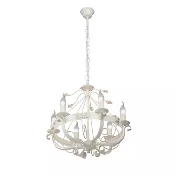 люстра подвесная VITALUCE Frank E14 6х40Вт металл белый