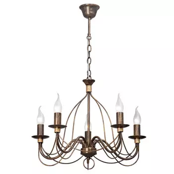 люстра подвесная VITALUCE Future 5х40Вт E14 металл черненое золото