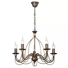 люстра подвесная VITALUCE Future 5х40Вт E14 металл черненое золото