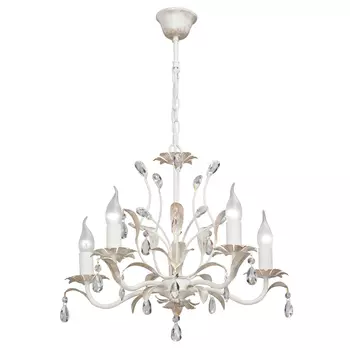 люстра подвесная VITALUCE Hunt E14 5х40Вт металл хрусталь бежевый