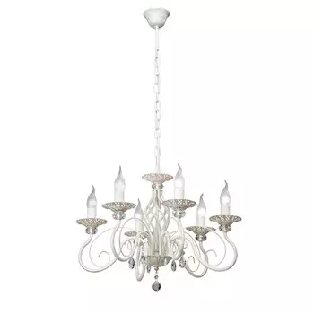 люстра подвесная VITALUCE Lucia 6x40Вт Е14 металл белый