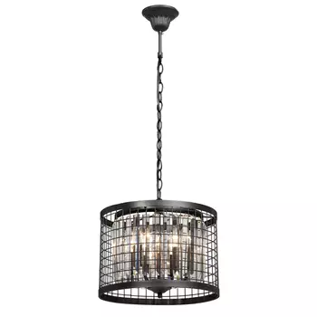 люстра подвесная VITALUCE Miracle 4х60Вт Е14 металл черная