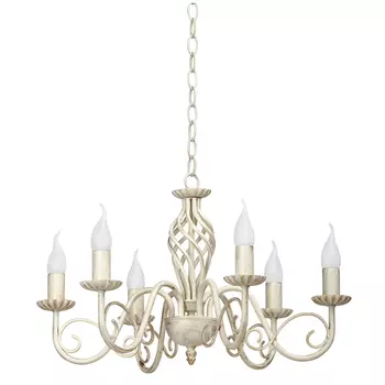 люстра подвесная VITALUCE Victory 6x40Вт E14 металл бежевый