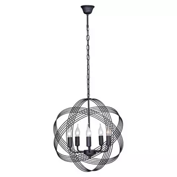 люстра подвесная VITALUCE Oleander 5x40Вт E14 металл черный
