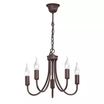 люстра подвесная VITALUCE Simple 5х40 E14 металл коричневый