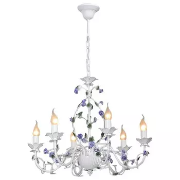 люстра подвесная VITALUCE Spring 6х40Вт Е14 металл белый