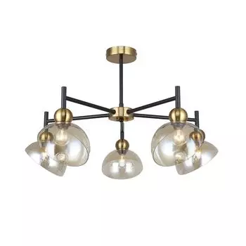 люстра потолочнач ESCADA Liberty 5х40Вт E14 черный бронза янтарный