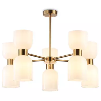 люстра потолочная AMBRELLA High Light E14 10х40Вт латунь/белый матовый