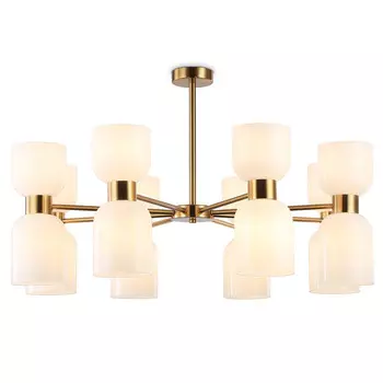 люстра потолочная AMBRELLA High Light E14 16х40Вт латунь/белый матовый