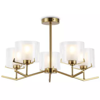 люстра потолочная AMBRELLA High Light E14 5х40Вт латунь/белый матовый