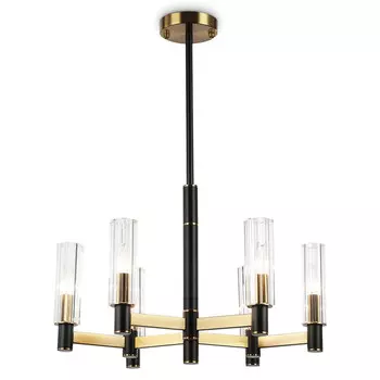 люстра потолочная AMBRELLA High Light E14 6х40Вт черный/латунь/прозрачный