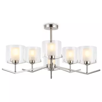 люстра потолочная AMBRELLA High Light E14 6х40Вт никель/белый матовый