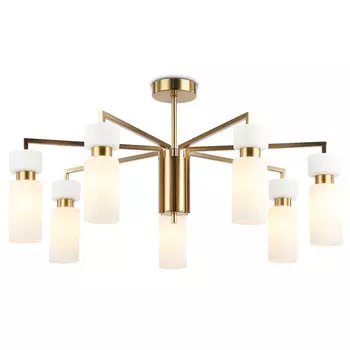 люстра потолочная AMBRELLA High Light E14 7х40Вт латунь/белый матовый