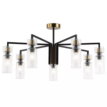 люстра потолочная AMBRELLA High Light E14 7х40Вт черный/латунь/прозрачный