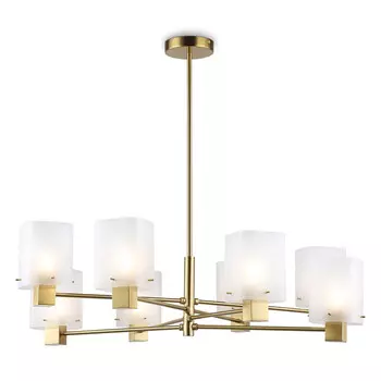 люстра потолочная AMBRELLA High Light E14 8х40Вт латунь/дымчатый