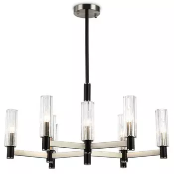 люстра потолочная AMBRELLA High Light E14 9х40Вт сатин никель/черный/прозрачный