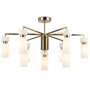 люстра потолочная AMBRELLA High Light E14 9х40Вт латунь/белый матовый