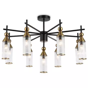 люстра потолочная AMBRELLA High Light E14 9х40Вт черный/латунь/прозрачный