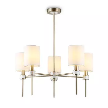 люстра потолочная AMBRELLA High Light E14х5 40Вт темная латунь/белый