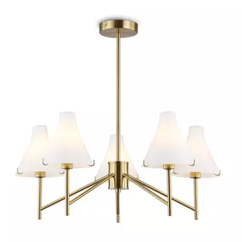 люстра потолочная AMBRELLA High Light E14х5 40Вт латунь/белый матовый