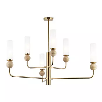 люстра потолочная AMBRELLA High Light E14х6 40Вт латунь/белый матовый