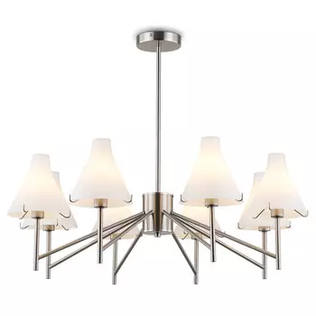 люстра потолочная AMBRELLA High Light E14х8 40Вт никель/белый матовый