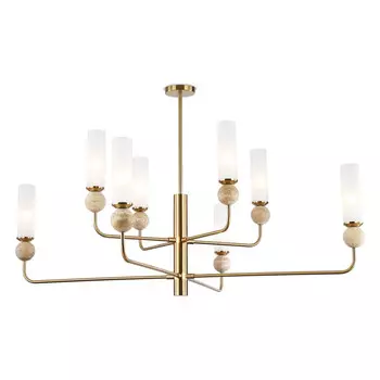 люстра потолочная AMBRELLA High Light E14х8 40Вт латунь/белый матовый