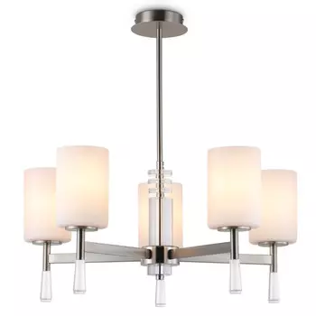люстра потолочная AMBRELLA High Light E27 5х60Вт никель/белый матовый
