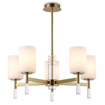 люстра потолочная AMBRELLA High Light E27 5х60Вт латунь/белый матовый