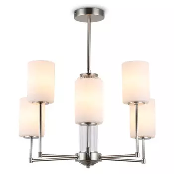 люстра потолочная AMBRELLA High Light E27 6х60Вт никель/белый матовый