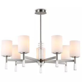 люстра потолочная AMBRELLA High Light E27 7х60Вт никель/белый матовый