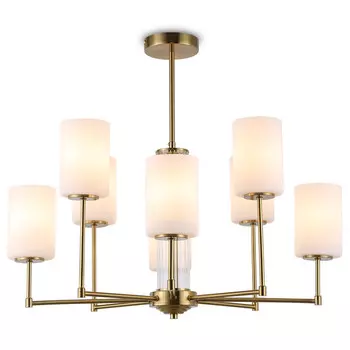 люстра потолочная AMBRELLA High Light E27 8х60Вт латунь/белый матовый