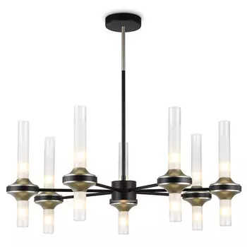 люстра потолочная AMBRELLA High Light G9 14х30Вт черный/золото/прозрачный