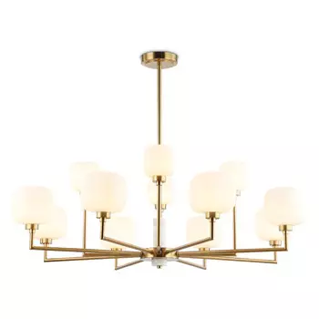 люстра потолочная AMBRELLA High Light G9х12 40Вт латунь/белый матовый