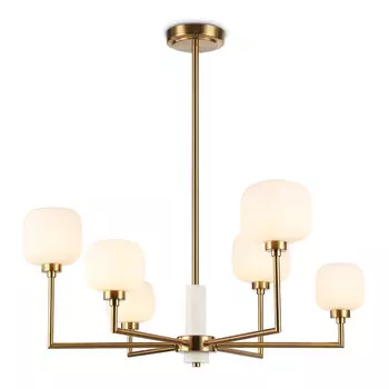 люстра потолочная AMBRELLA High Light G9х6 40Вт латунь/белый матовый