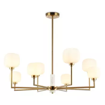 люстра потолочная AMBRELLA High Light G9х8 40Вт латунь/белый матовый