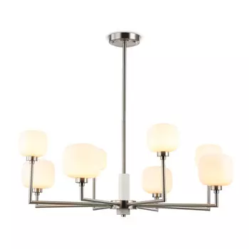 люстра потолочная AMBRELLA High Light G9х8 40Вт сатин никель/белый матовый