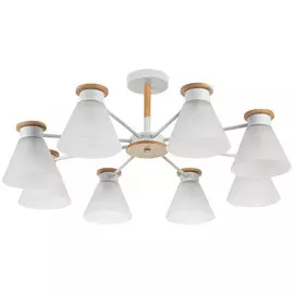 люстра потолочная ART LAMP Tyler 8х60Вт E14 металл дерево белый