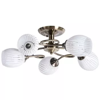 люстра потолочная ARTE LAMP Arya 5x40Вт Е27 металл стекло бронза
