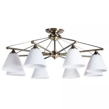 люстра потолочная ARTE LAMP Copter 8x40Вт Е27 металл стекло белый