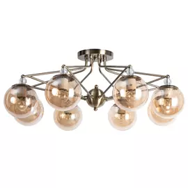 люстра потолочная ARTE LAMP Enigma 8х40Вт E27 металл стекло античная бронза