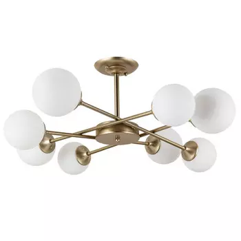 люстра потолочная ARTE LAMP Marco E14 8х60Вт металл стекло белый