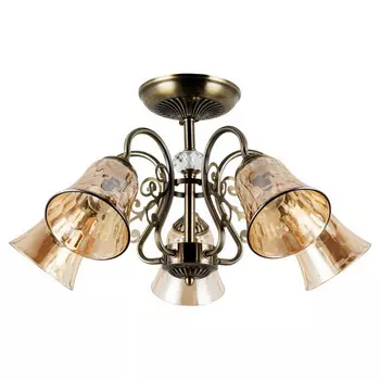люстра потолочная ARTE LAMP Nicole 5x60Вт E27 металл гальванизированный бронза